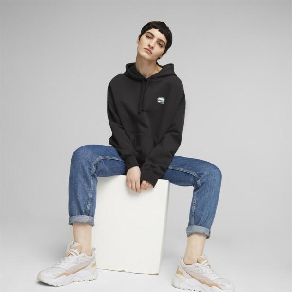 PUMA DOWNTOWN Women's Oversized Graphic Hoodie Product Image