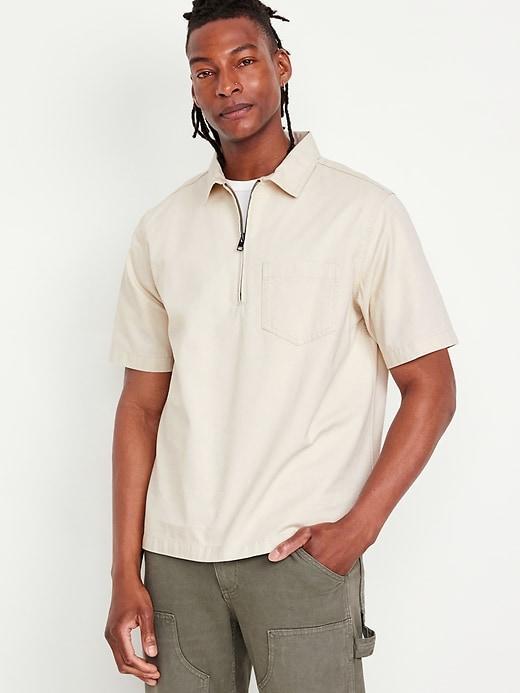 Quarter-Zip Workwear Shirt Product Image