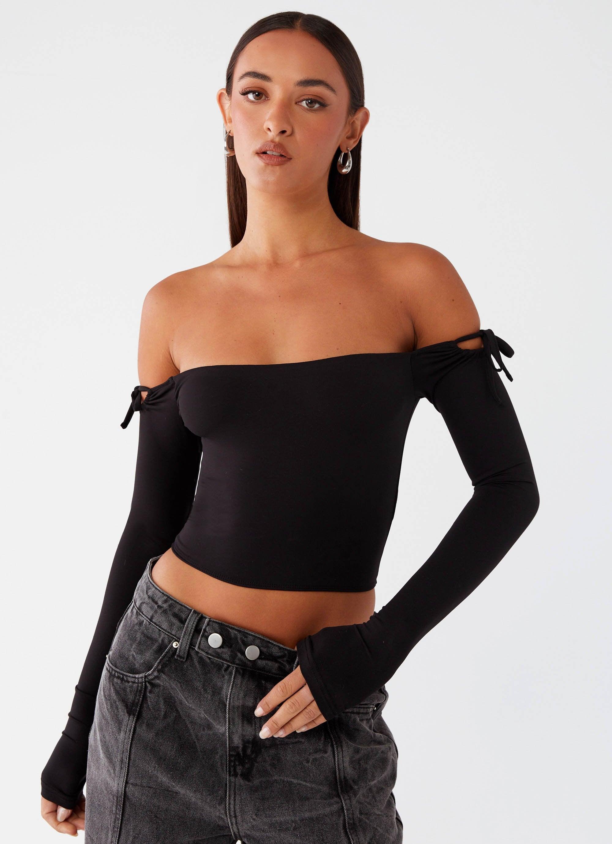 Micah Long Sleeve Top - Black Product Image