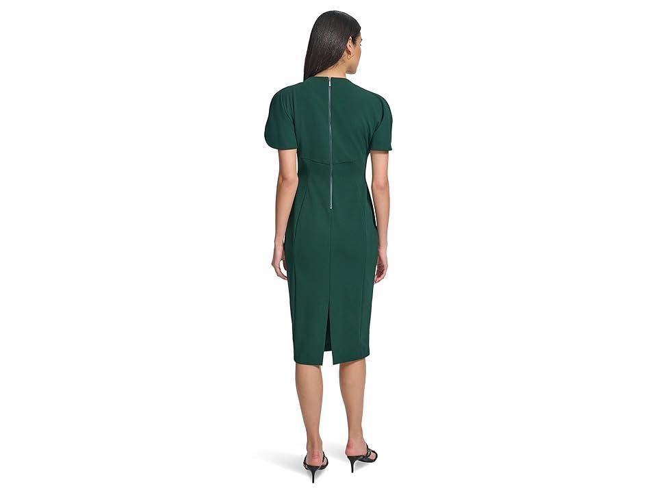 Calvin Klein Scuba Crepe Split Sleeve Sheath Women's Dress Product Image