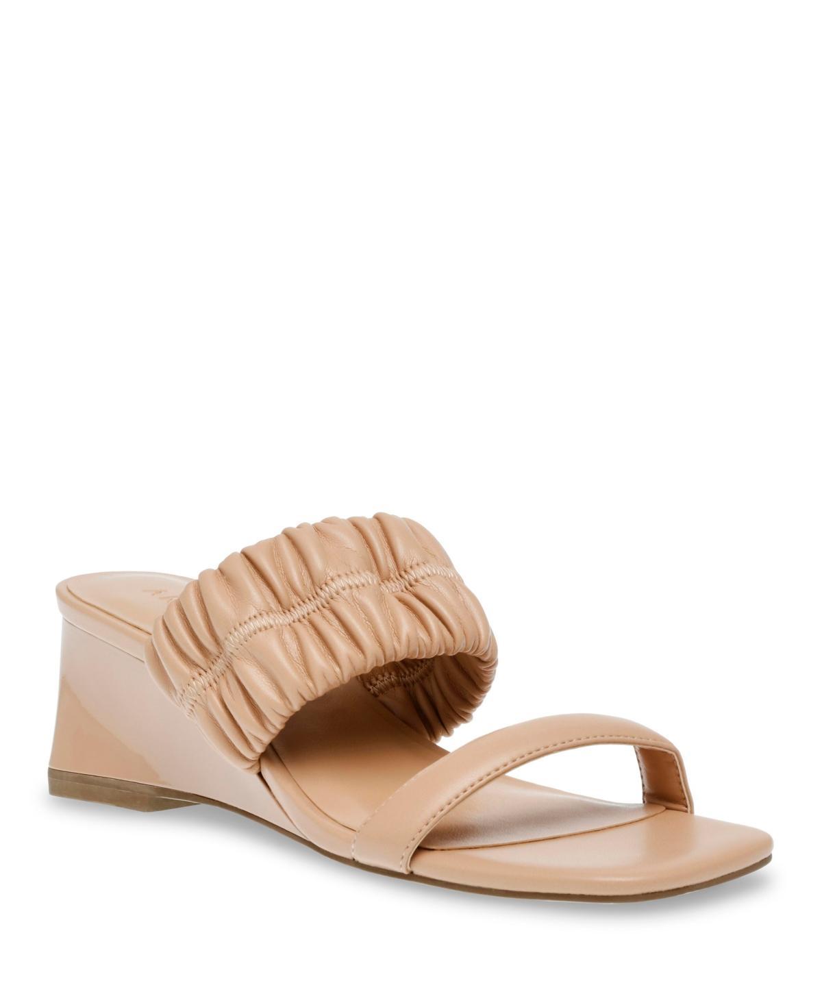 Anne Klein Womens Galle Square Toe Wedge Sandals Product Image