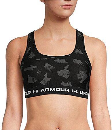 Under Armour Womens Armour Mid Crossback Printed Scoop Neck Sports Bra Product Image