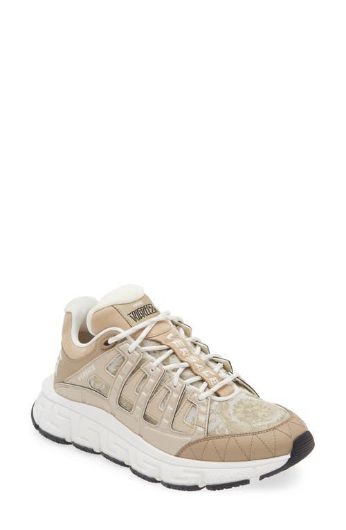 Mens Leather & Jacquard Barocco Low-Top Sneakers Product Image