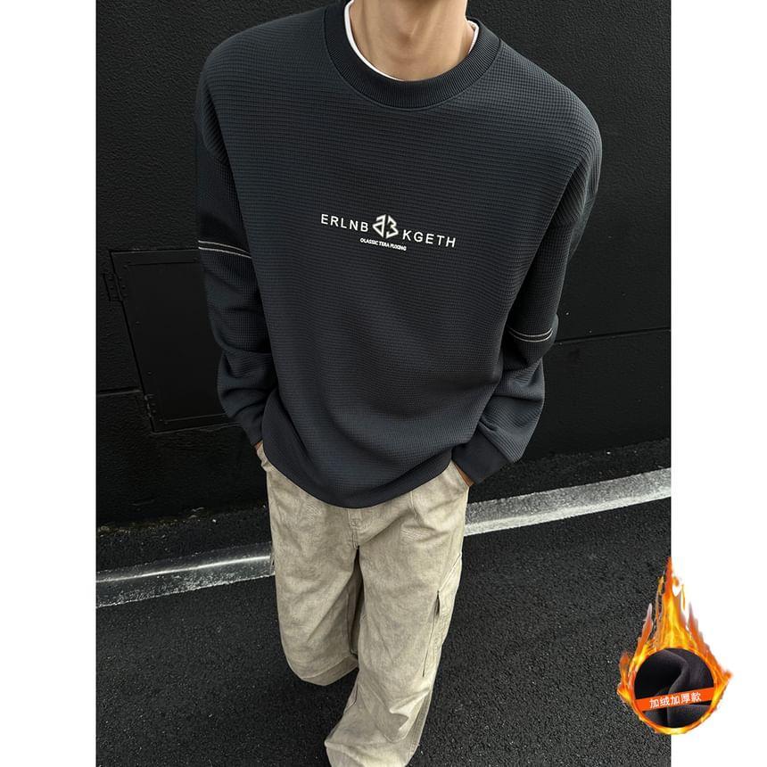 Crew Neck Lettering Sweatshirt Product Image