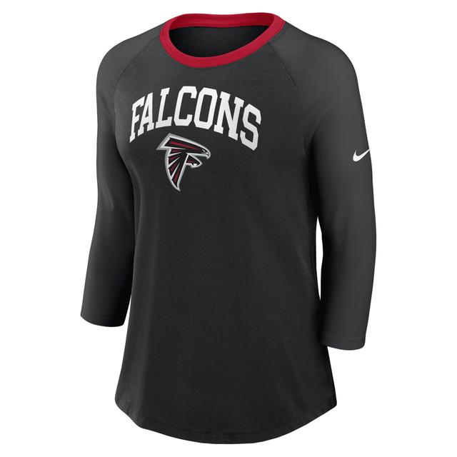 Womens Nike Atlanta Falcons Raglan 3/4 Sleeve T-Shirt Product Image