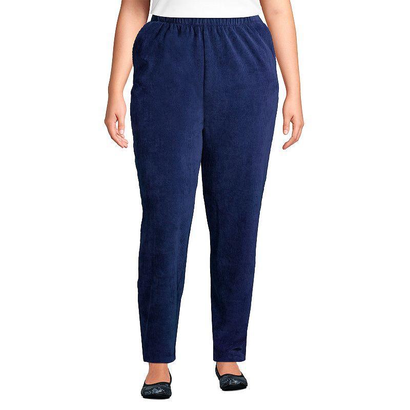 Plus Size Lands End Sport Knit High-Rise Corduroy Pull-On Pants, Womens Product Image