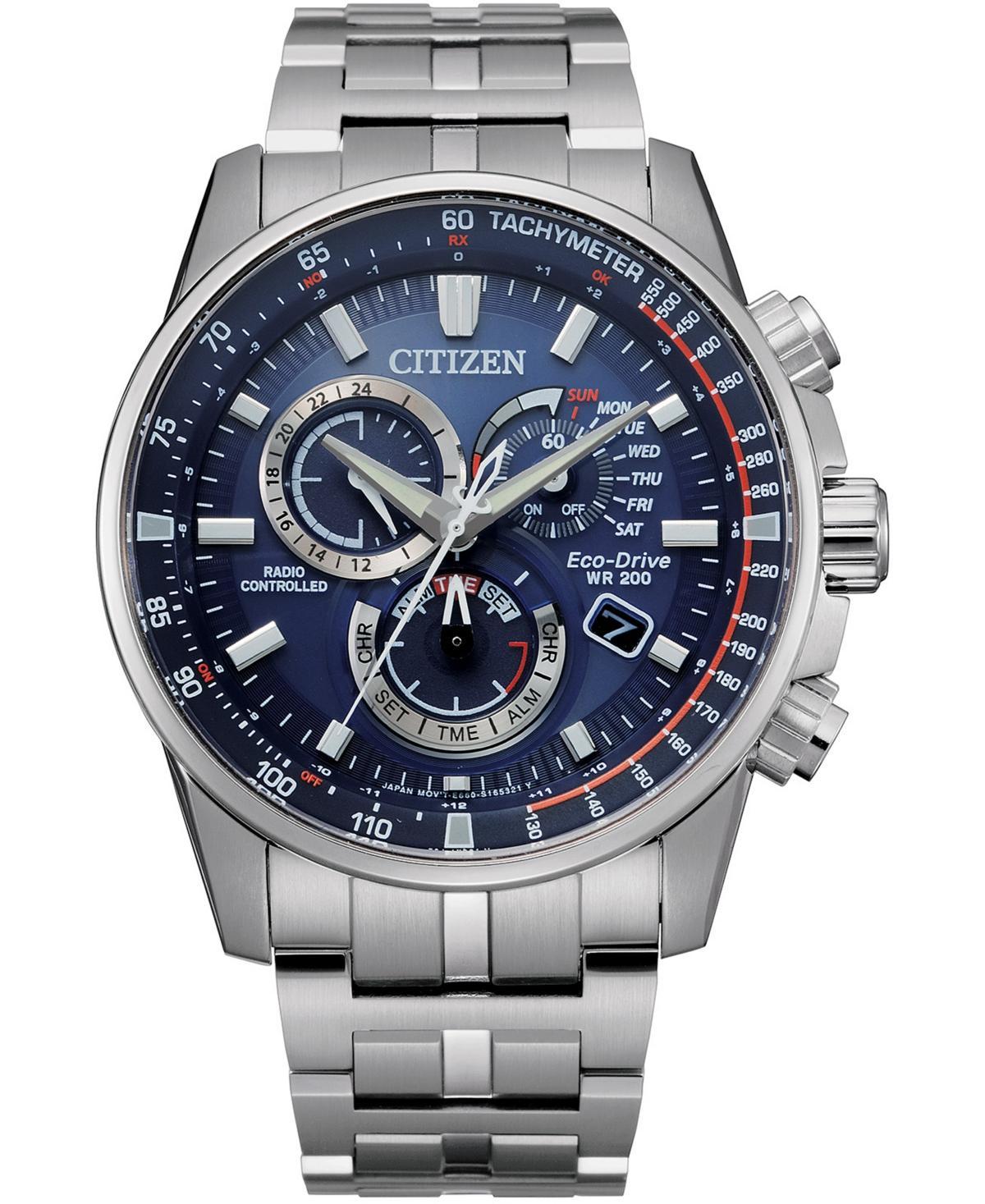 Men's Citizen Eco-DriveÂ® Pcat Chronograph Black Watch (Model: Cb5887-55H) Product Image