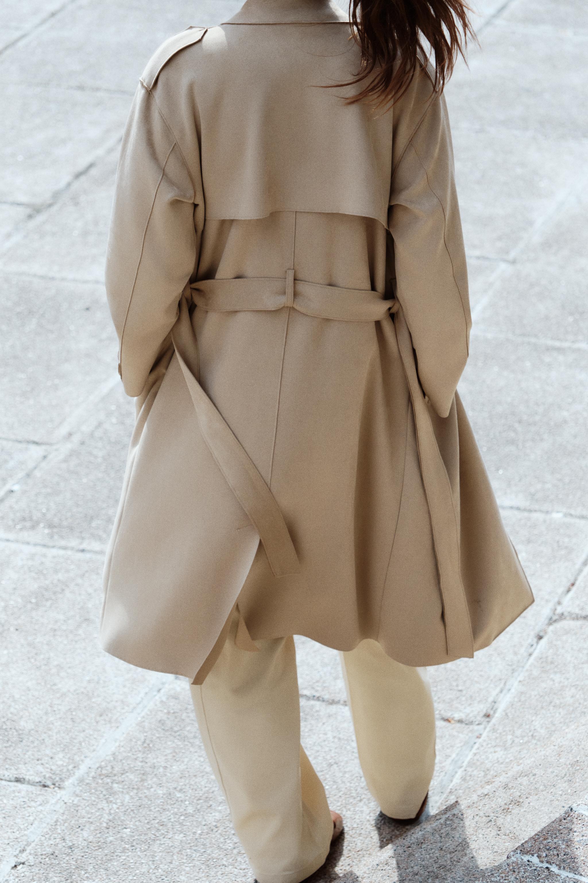 FAUX SUEDE TRENCH COAT Product Image