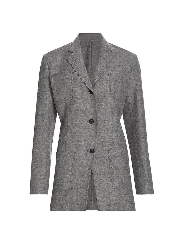 Womens Knit Wool-Blend Blazer Product Image