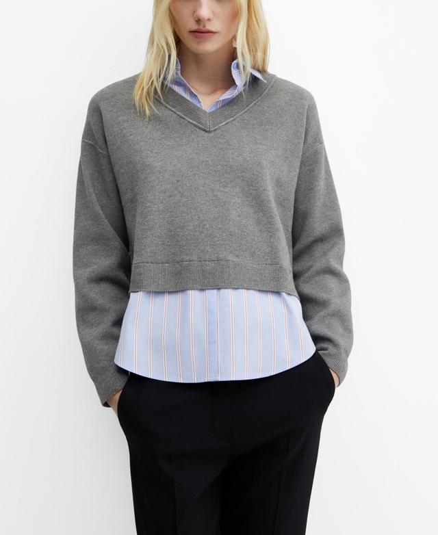 Mango Womens Combined Shirt Sweater Product Image