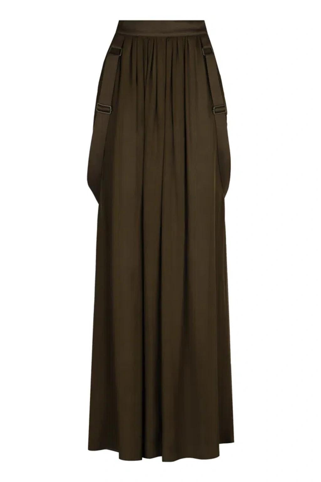 MAX MARA Long Chiffon Skirt In Green Product Image