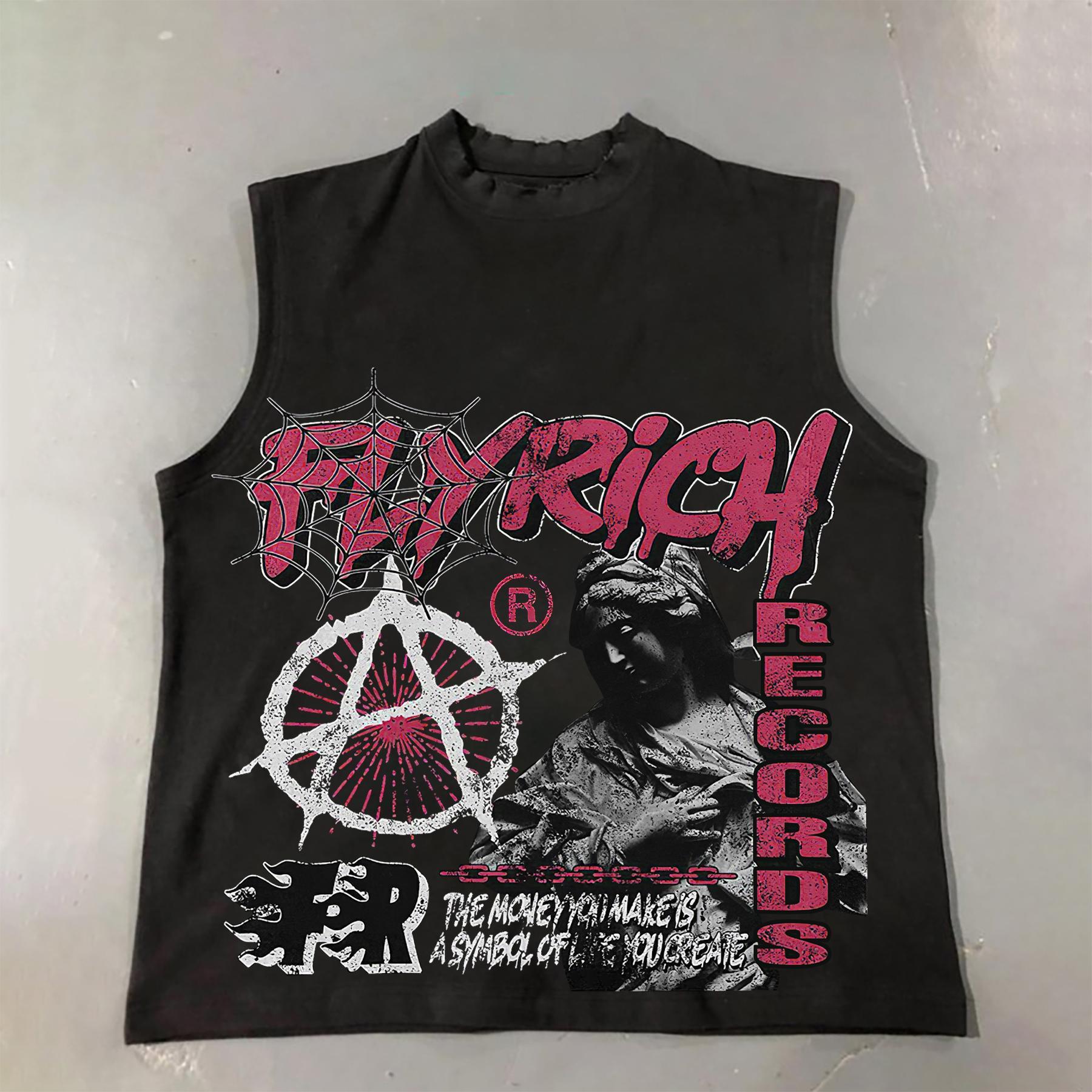 Retro Fly Get Rich Vintage 2019 Graphic Cotton Casual Tank Top Product Image