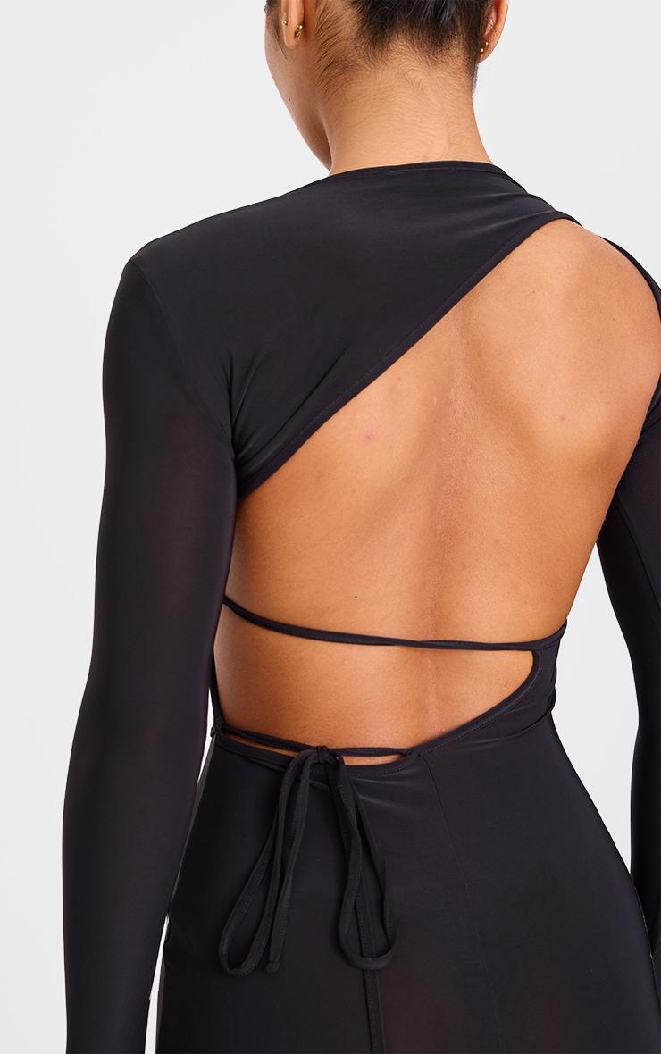 Black Slinky Cut Out Back Detail Jumpsuit Product Image