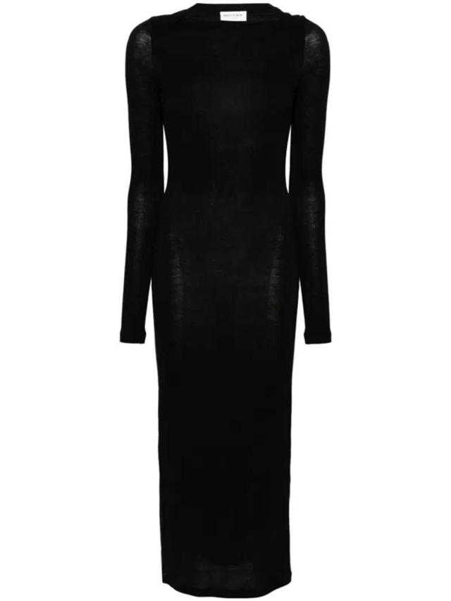 Open-back Wool, Cashmere And Silk-blend Maxi Dress In Black Product Image