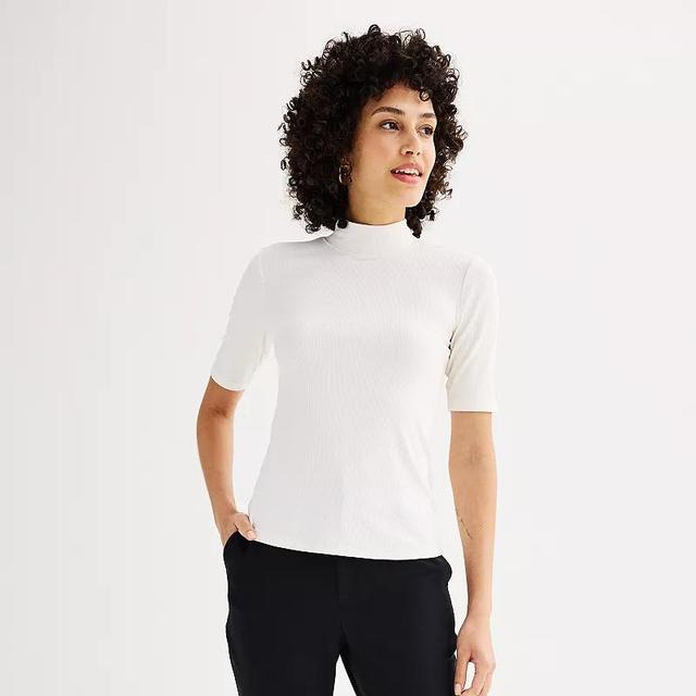 Womens Nine West Fitted Elbow Sleeve Mockneck T-Shirt Product Image