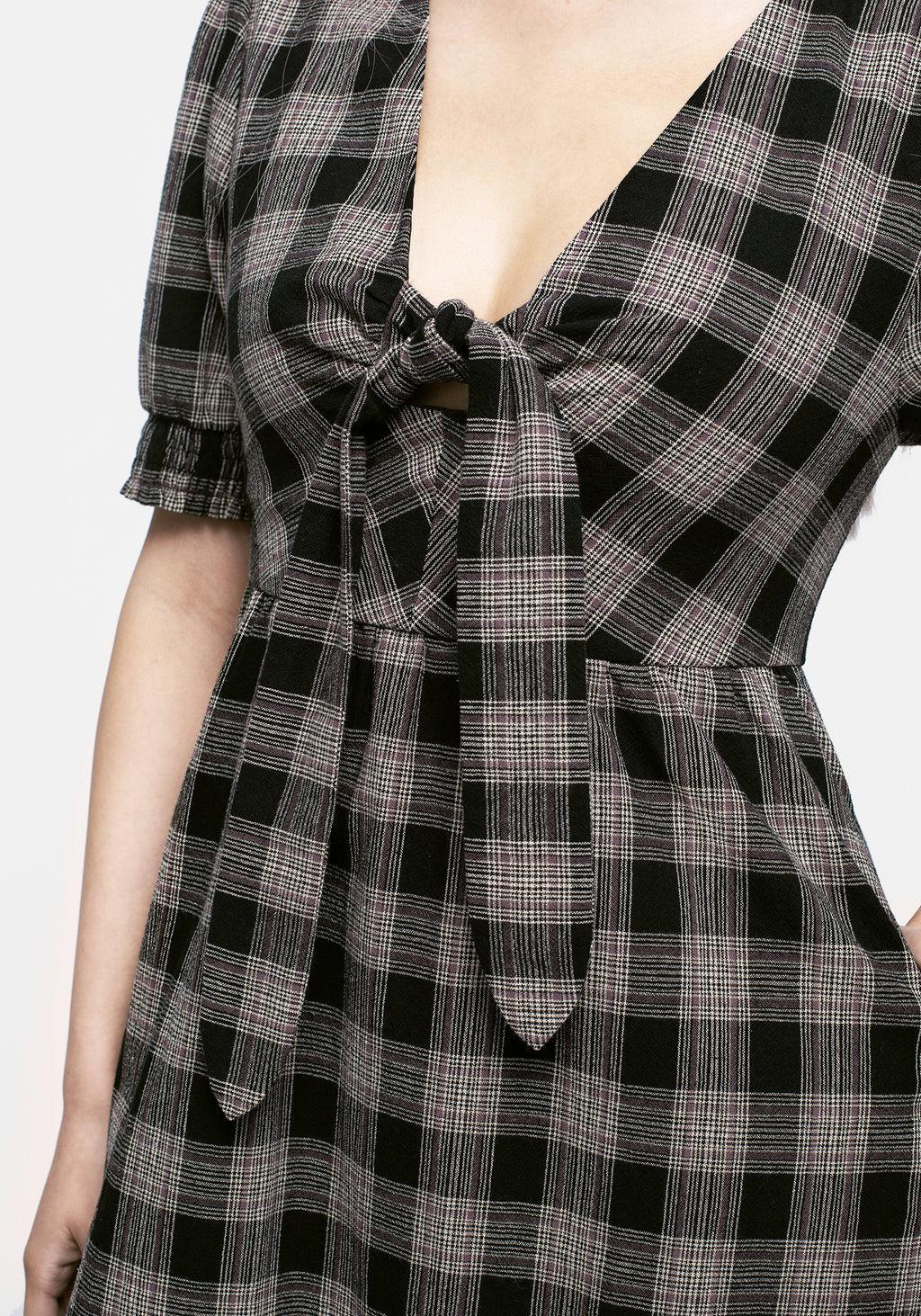 Glenda Check Mini Dress Product Image