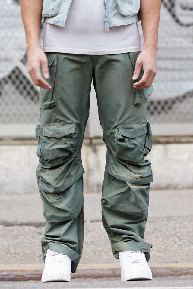 Parachute Multi Pocket Fixed Waist Trouser | boohooMAN USA Product Image