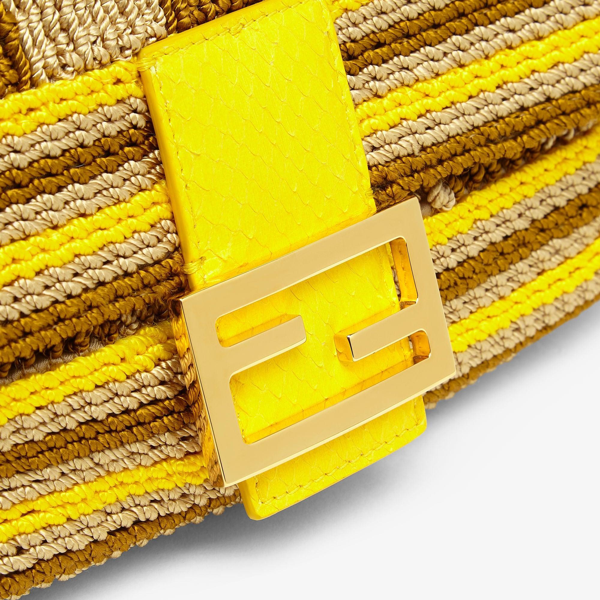 BaguetteBag with twisted passementerie trim with beige and yellow Pequin stripes Product Image