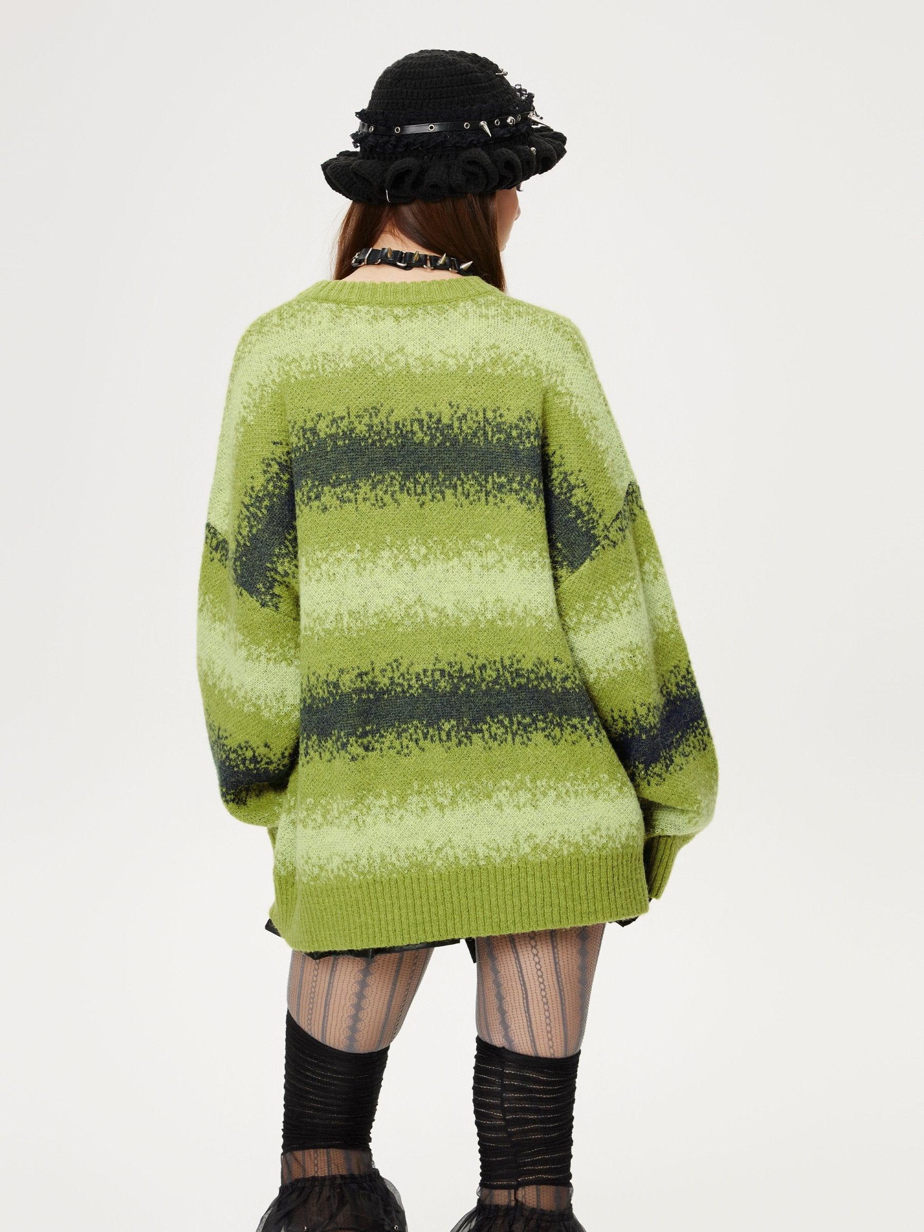 Aelfric Eden Gradient Stripe Graphic Sweater Product Image