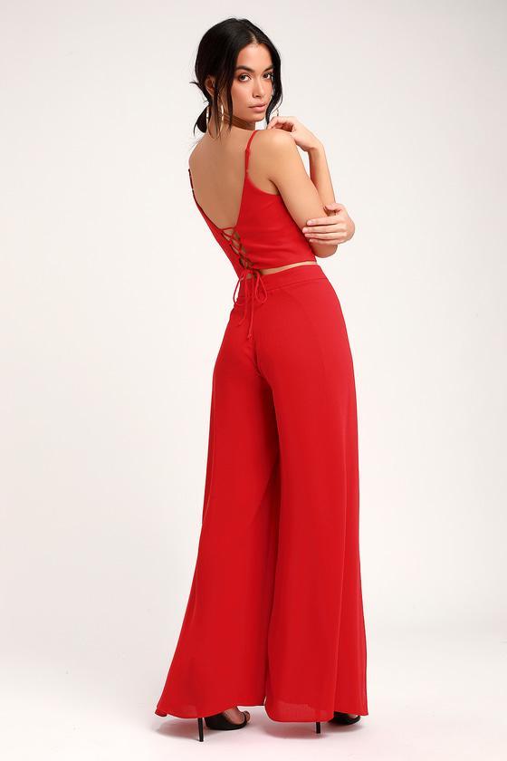 Out Tonight Red Two-Piece Jumpsuit Product Image