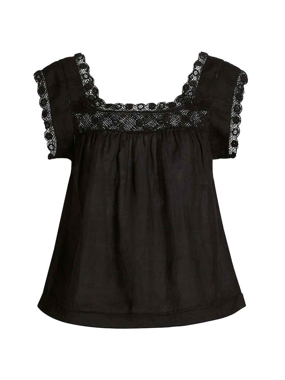 Womens Aphra Lace-Trimmed Sleeveless Top Product Image