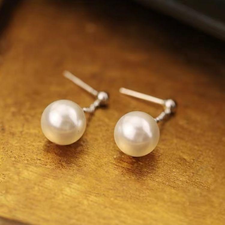 925 Sterling Silver Faux Pearl Drop Earring Product Image