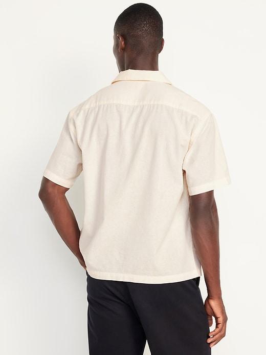 Short-Sleeve Crop Camp Shirt Product Image