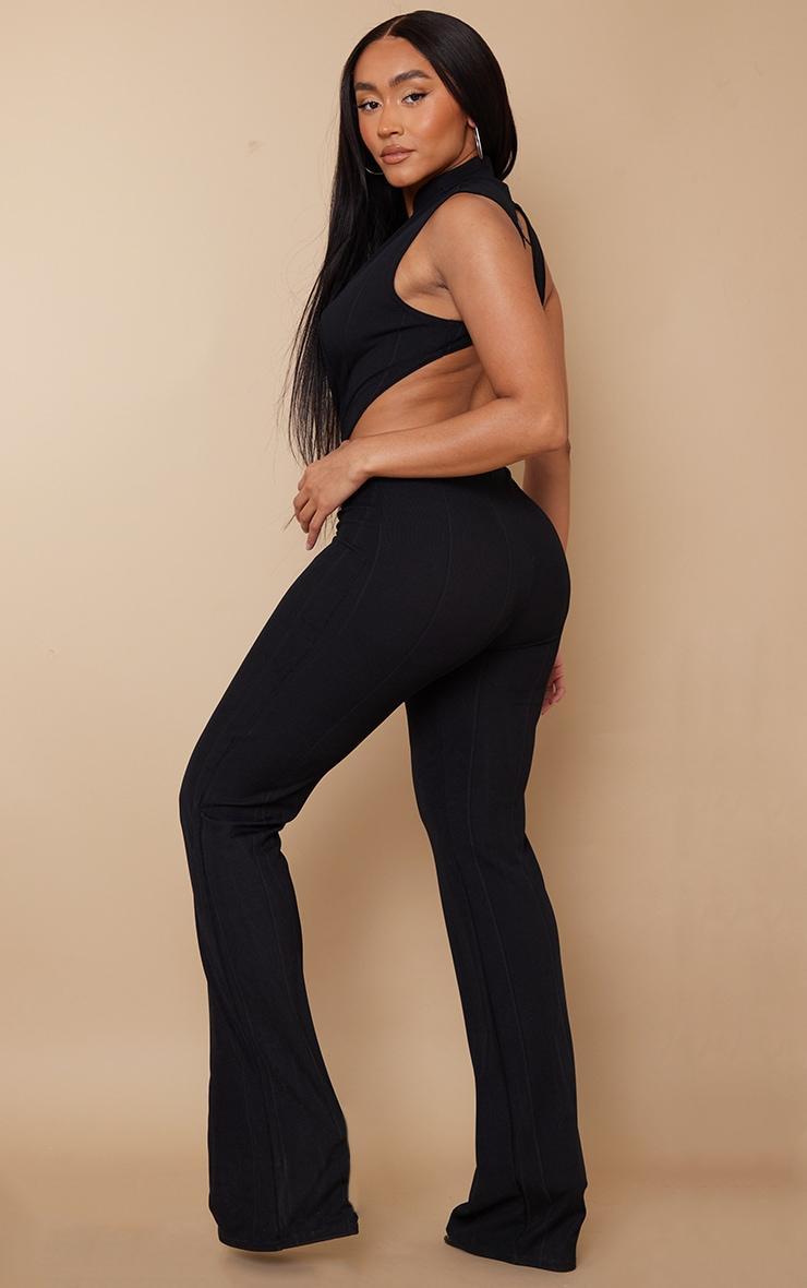 Shape Black Bandage Halterneck Backless Wide Leg Jumpsuit Product Image