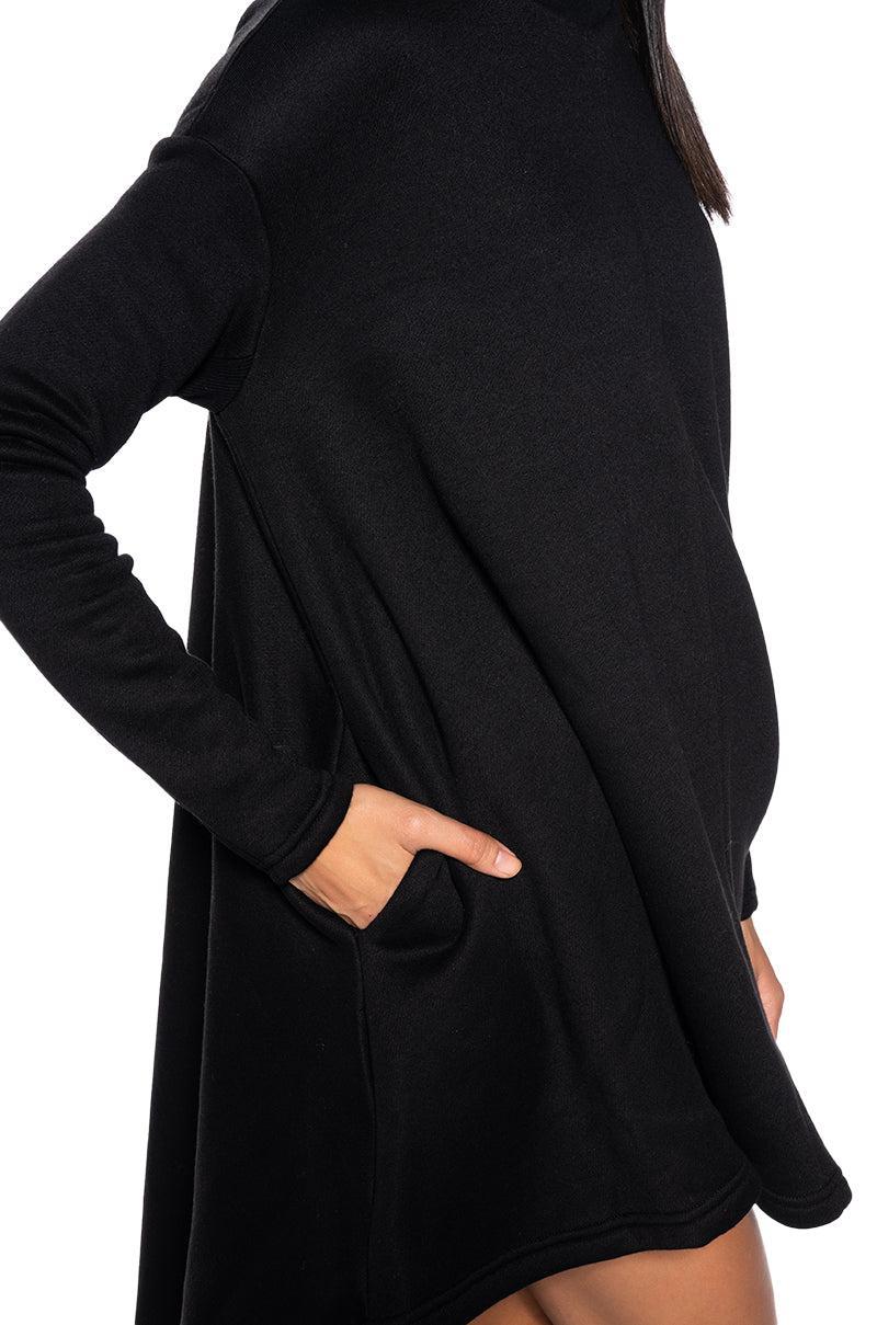 COZY MODE TURTLENECK HIGH LOW SWEATSHIRT DRESS Product Image