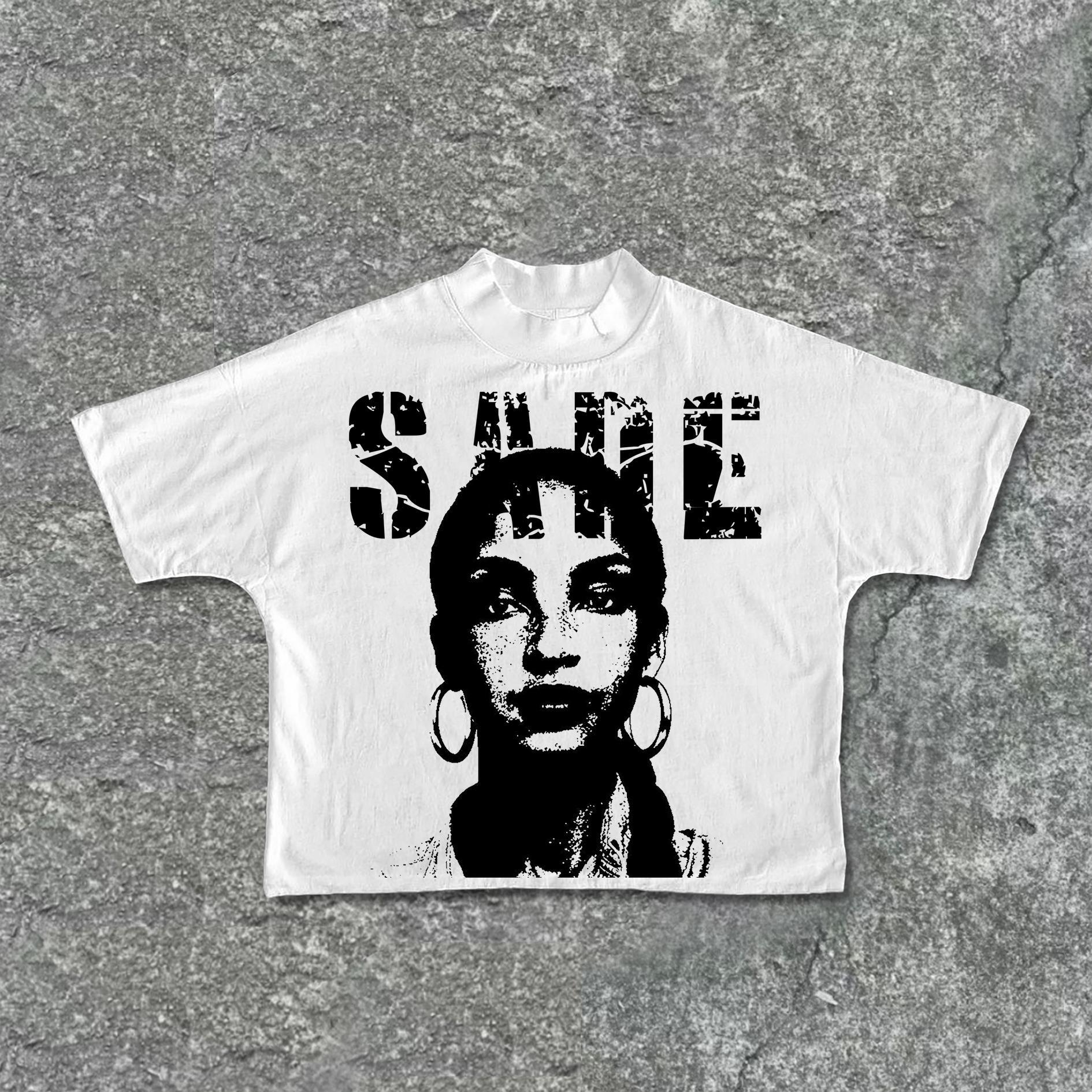 Sade Adu Graphics Print Cropped T-Shirts Product Image