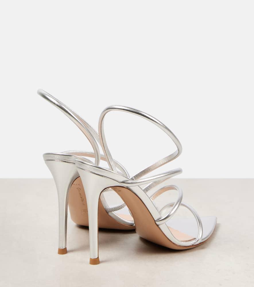 GIANVITO ROSSI Ettie 105 Stiletto Heel In Silk Silver In Silver Arge Product Image