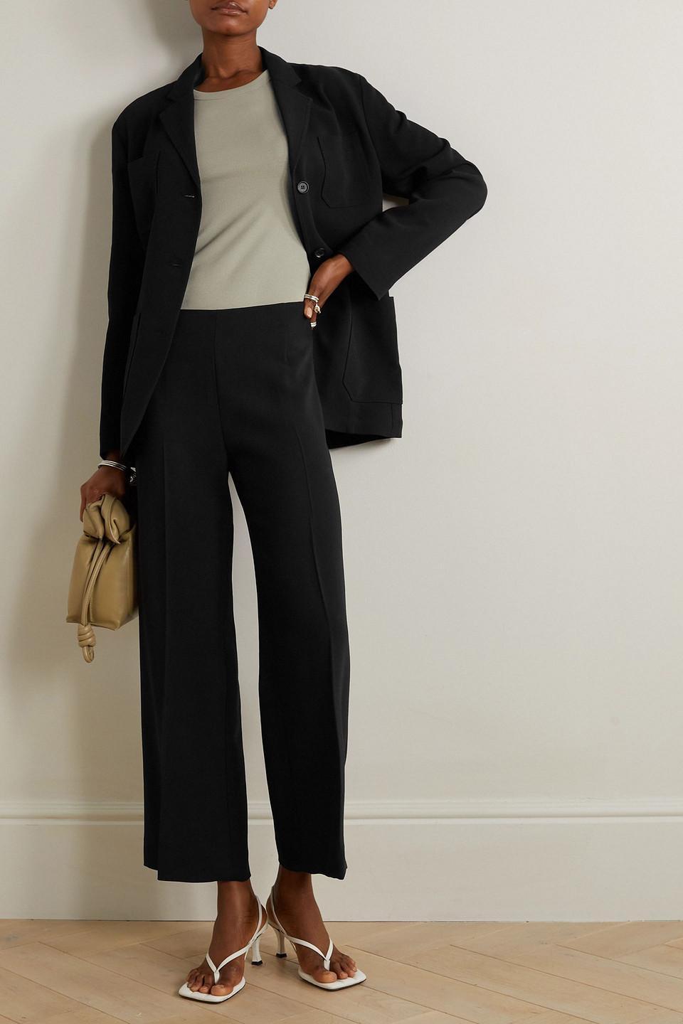 TOTÊME Clean Crepe Straight-leg Pants In Black Product Image