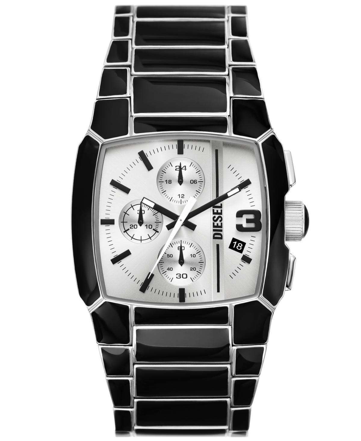 Diesel Mens Cliffhanger Chronograph Black Lacquer and Stainless Steel Bracelet Watch Product Image