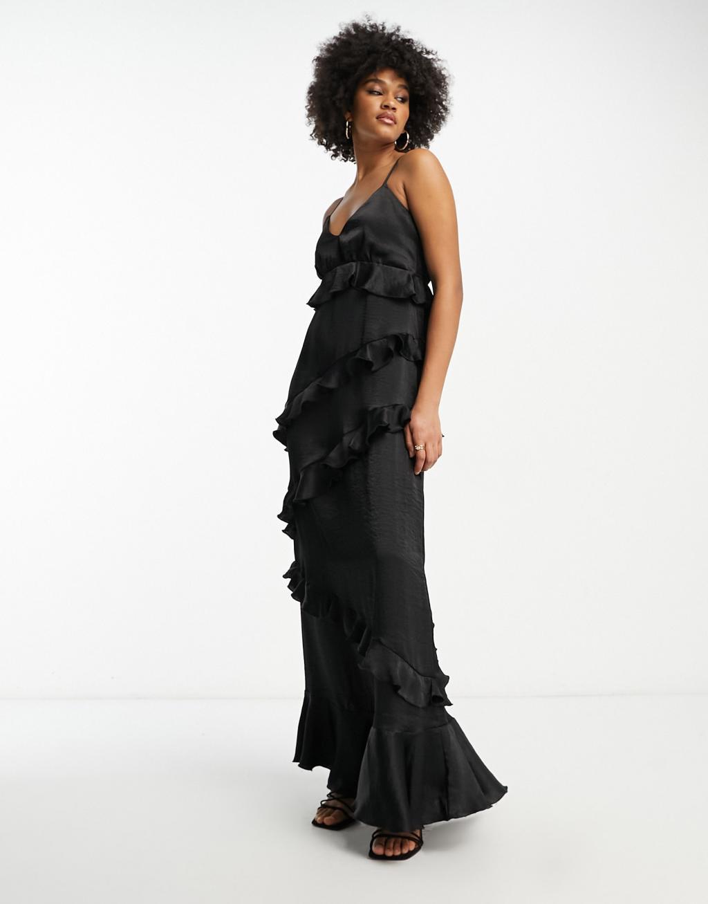 Flounce London Tall all over ruffle cami maxi dress Product Image