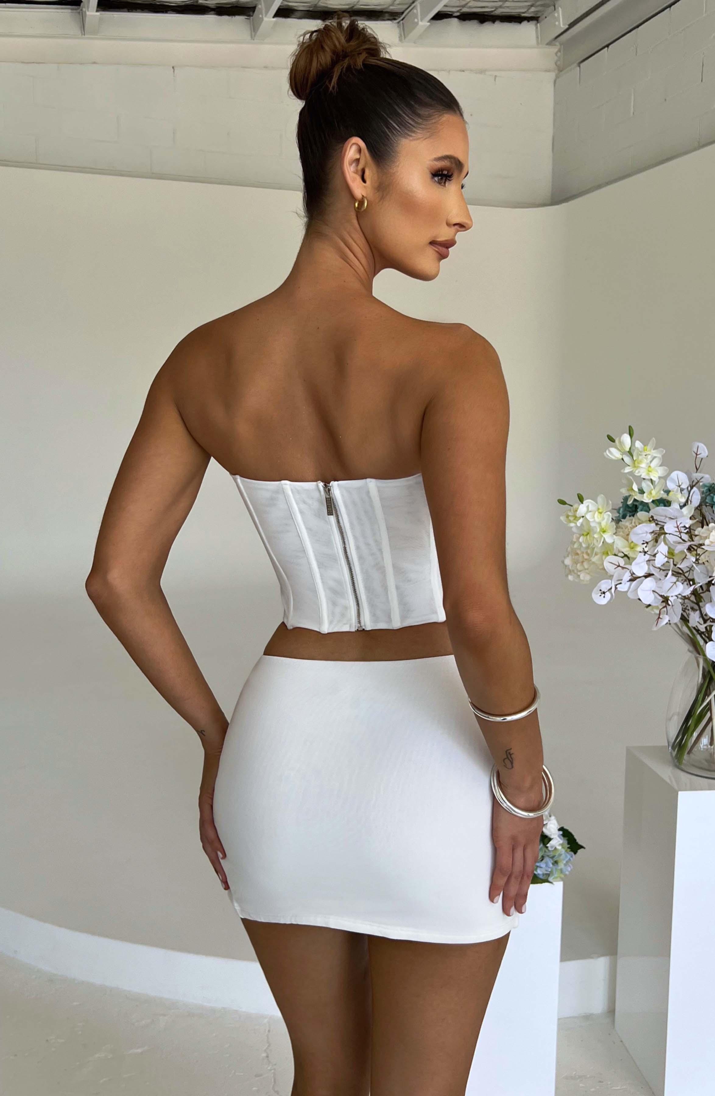 Alina Mini Skirt - White Product Image