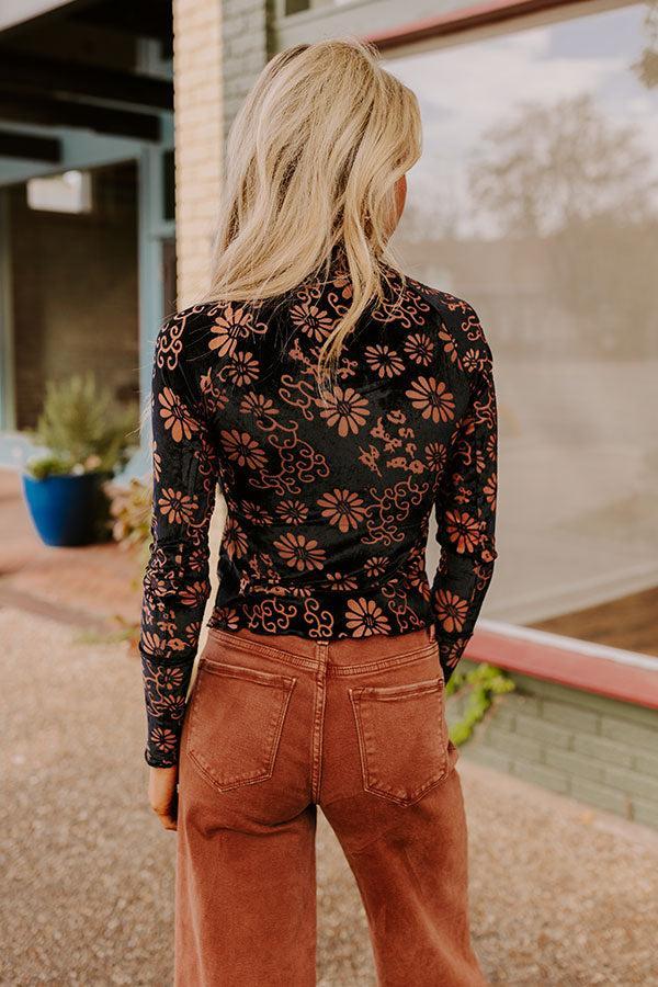 Paris Nights Floral Velvet Top Product Image