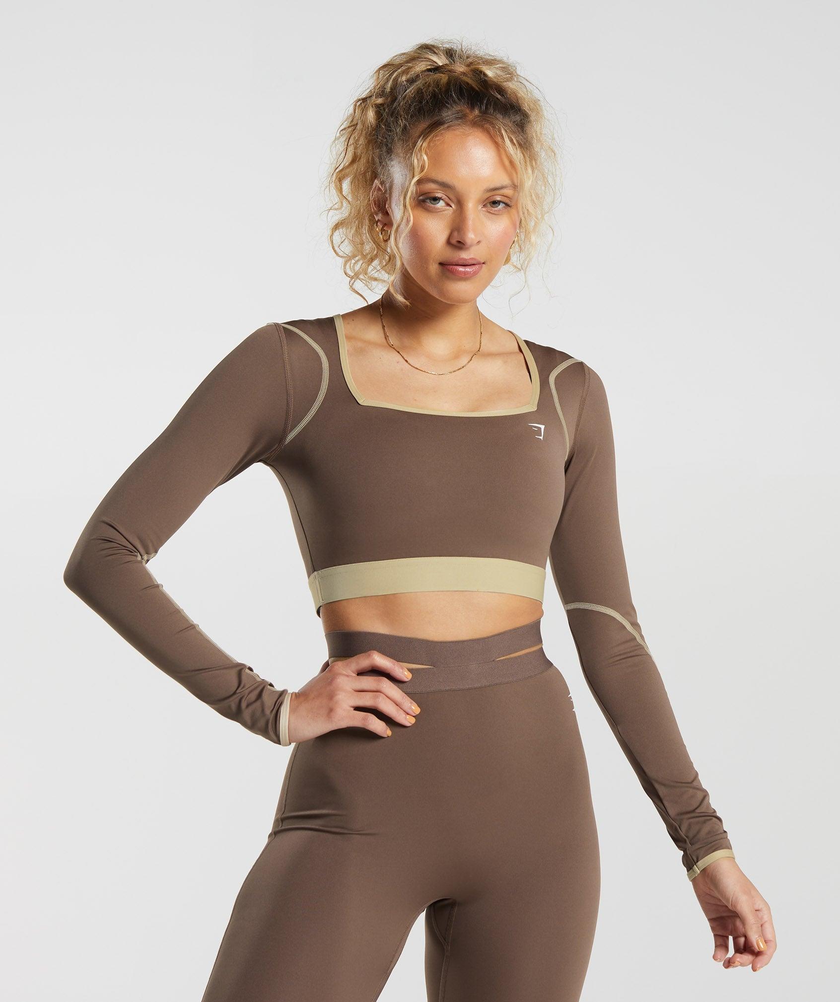 Contrast Long Sleeve Crop Top Product Image