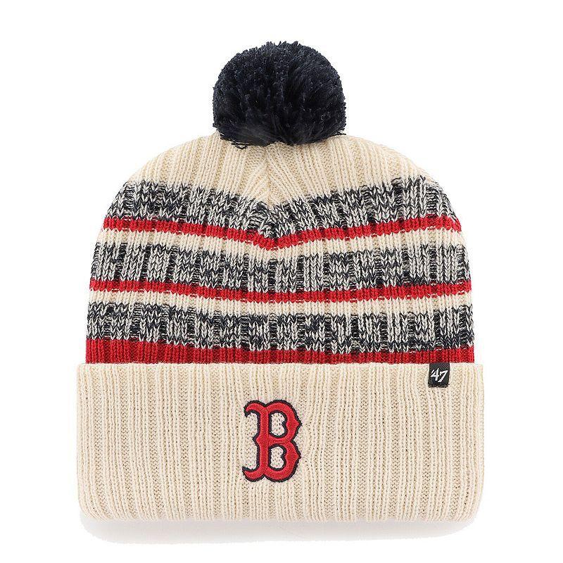 Mens 47 Natural Boston Red Sox Tavern Cuffed Knit Hat with Pom Product Image