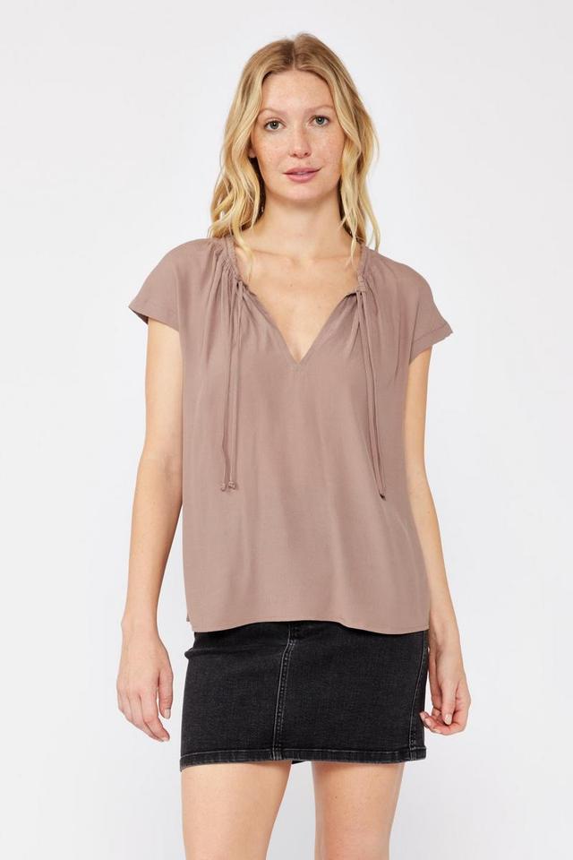 Split Neck Dolman Top with Ties Product Image