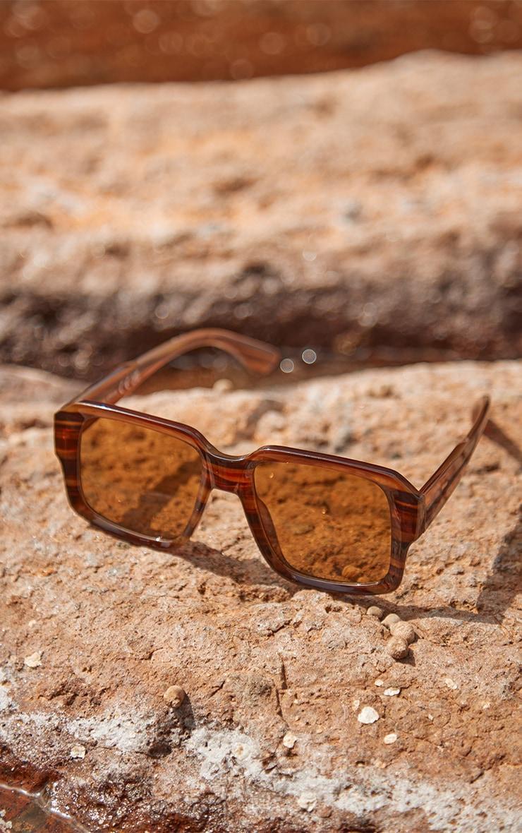 Brown Tortoiseshell Square Frame Sunglasses Product Image