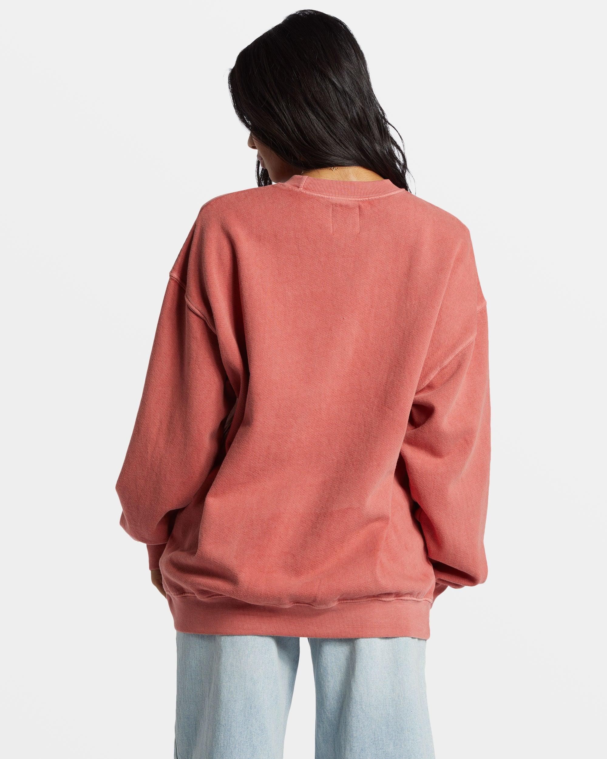 Ride In Oversized Crewneck Sweatshirt - Red Clay Female Product Image