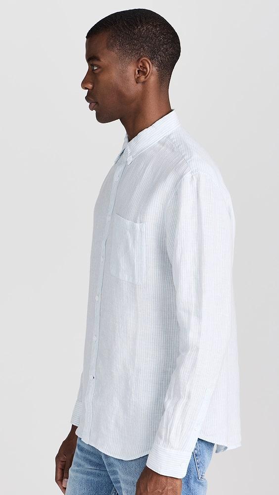 Club Monaco Stripe Linen Button Down Shirt | Shopbop Product Image