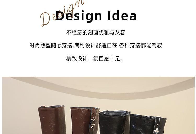 Platform Buckled Knee High Boots product image