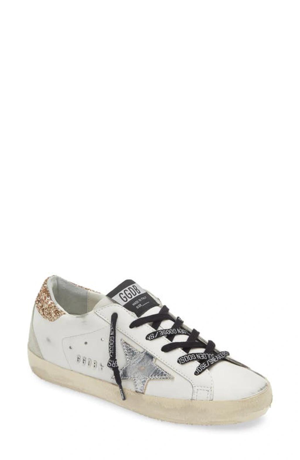 GOLDEN GOOSE Super-star Perm-noos Low Top Sneaker In White Silver Product Image