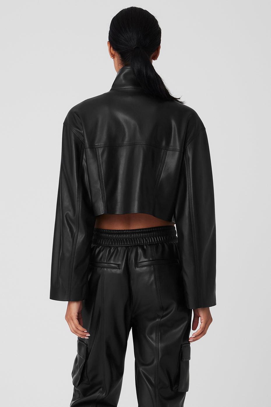 Faux Leather Power Hour Jacket - Black Product Image