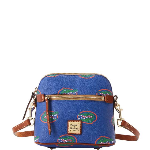 Dooney & Bourke Womens Collegiate University of Florida Domed Crossbody Coated Cotton Shoulder Bag in Blue Product Image