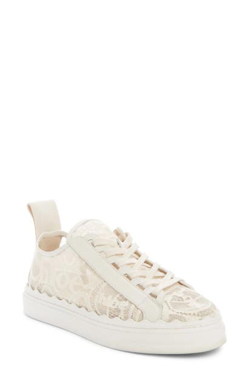 Beige Lace Lauren Sneakers In Neutral Product Image