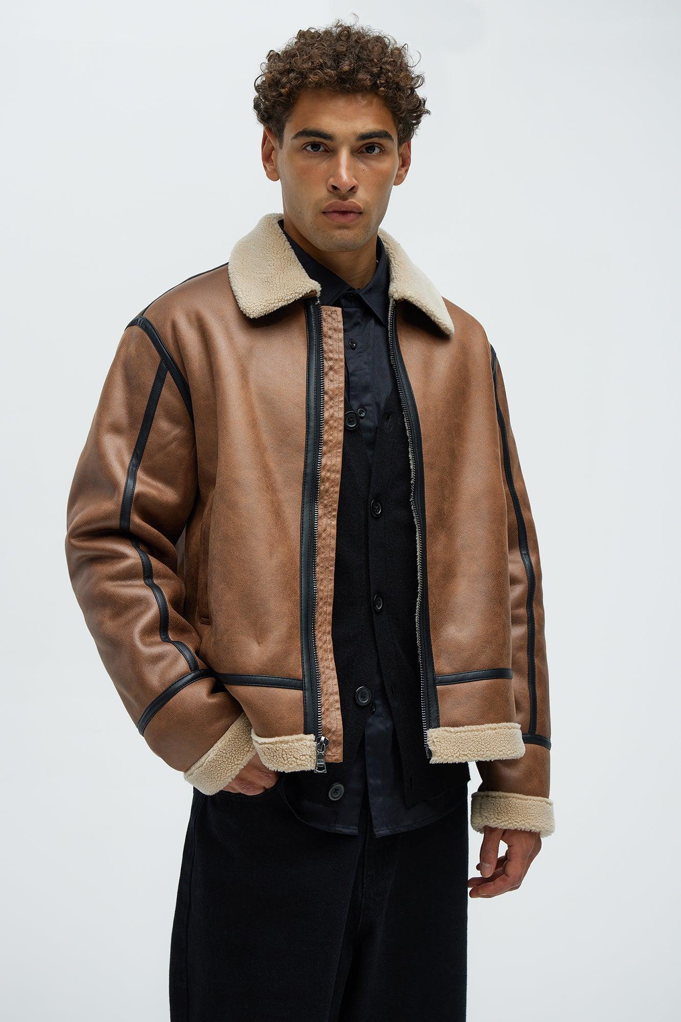 Todd Aviator Jacket - Brown Product Image