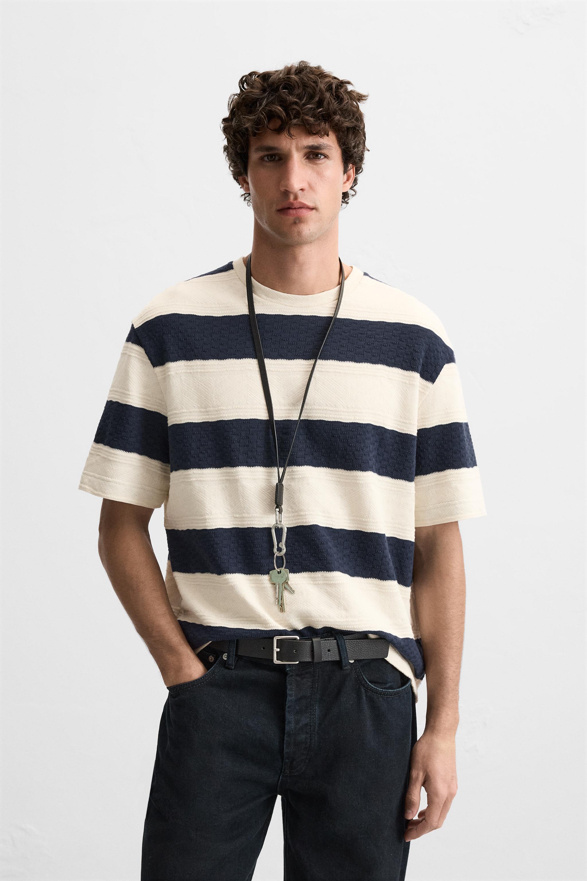 STRIPED JACQUARD T-SHIRT Product Image