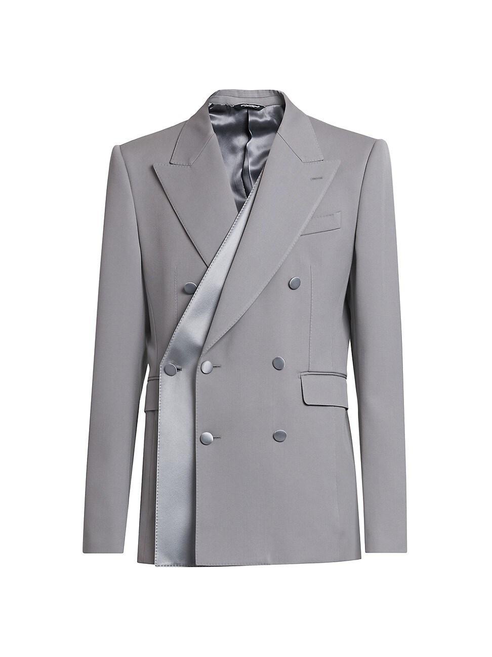 Mens Wool-Blend Double-Breasted Suit Jacket Product Image